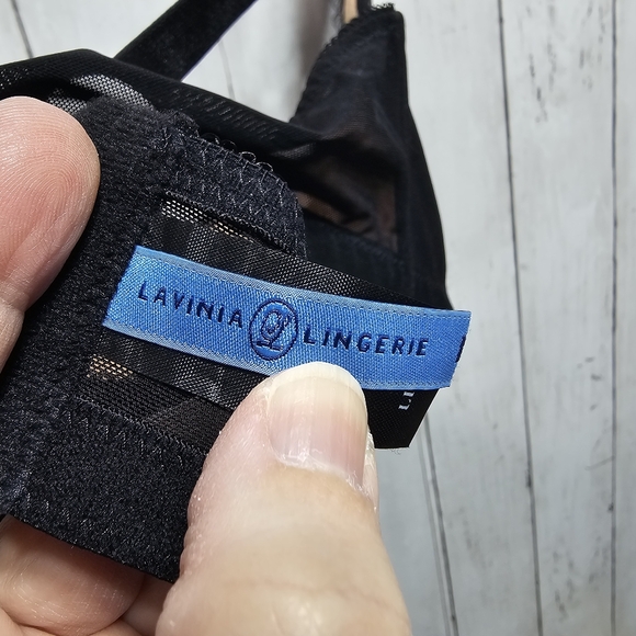 Lavinia Lingerie Brigitte Balcony Bra Black Size 38DD/E Lace Overlay Underwire. - Picture 8 of 10